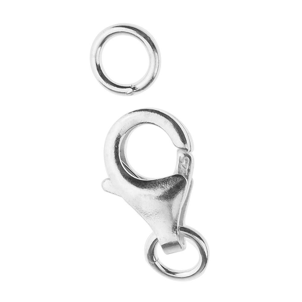 1 pezzo Chiusura a moschettone in argento sterling 925 per gioielli fai da te - Argento, 8mm Migliore Scelta