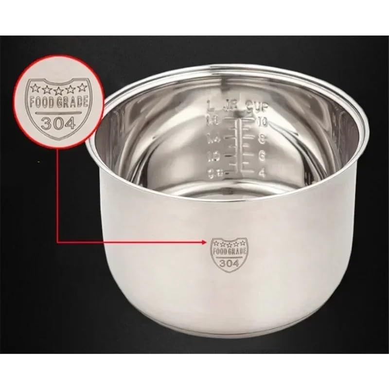 SQJZWOD 304 Stainless Steel Rice Cooker Inner Container Non Stick Cooking Pot Replacement Accessories Kitchen Food Rice Cooker Liner(B01)