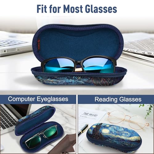 Image of FINTIE Sunglasses Case, Hard EVA Shell Shockproof Sport Glasses Case with Metal Carabiner Travel Zipper Eyeglasses Holder