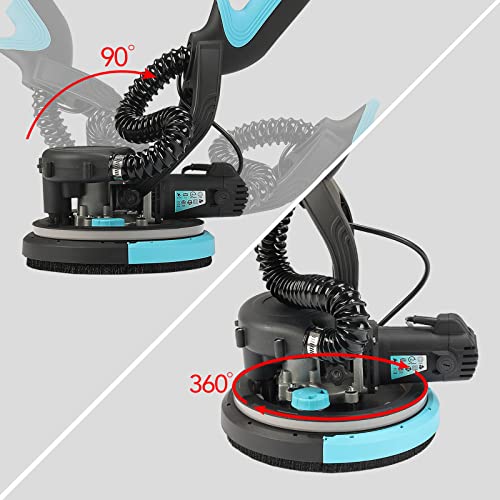 Drywall Sander, Pole Electric Drywall Sander With Vacuum, 750W 6.5A Popcorn Ceiling Removal Tool Machine 7 Variable Speed Patented Fixture For Ceiling 26Ft Power Cable, 14 Pcs Sanding Discs #TOP4