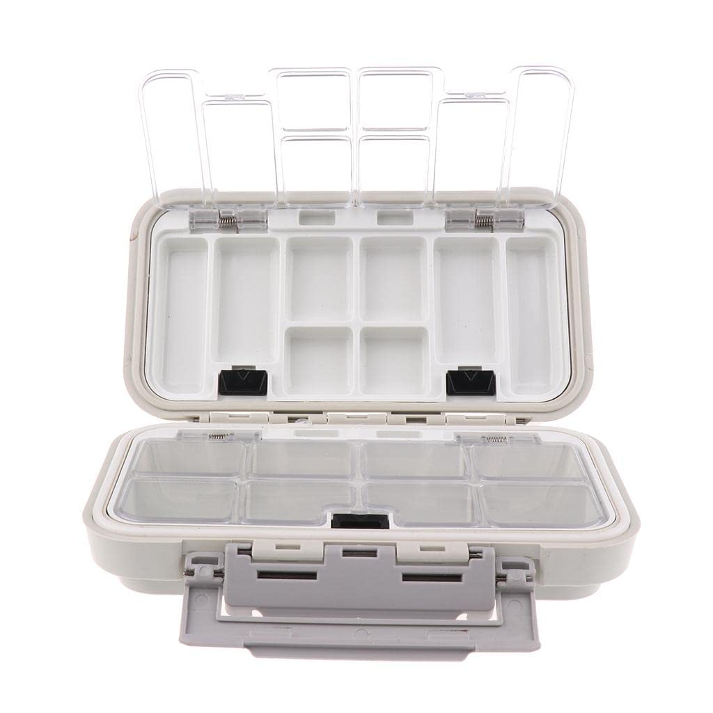 Anbau Plastic Waterproof Fishing Lure Bait Hook Tackle Storage Box Container S Grey