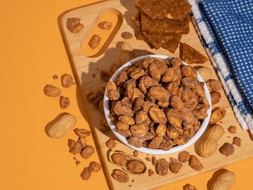 Image of Earthside Farms Butter Toffee Peanuts, 10 Count 4oz Resealable Snack Bags, No Sugar Added, Keto Friendly, Vegan, Gluten Free, Non GMO, Low Carb, High Protein, Candied Peanuts Snack