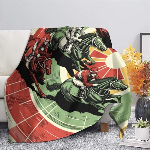 Plaid courses hippiques 3D idéal pour décorer une chambre de passionné - 7