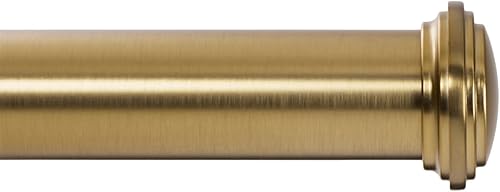 Ivilon Barra de cortina de ventana, diseño decorativo de tapa de extremo, barra de 1 pulgada, 28 a 48 pulgadas. Oro cálido
