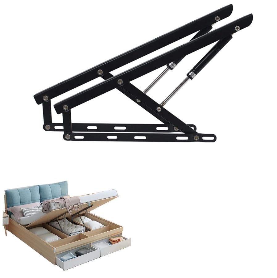 Kit de soporte de amortiguador de gas con mecanismo de elevación de cama plegable, elevador neumático hidráulico para cama de almacenamiento, 2 unidades