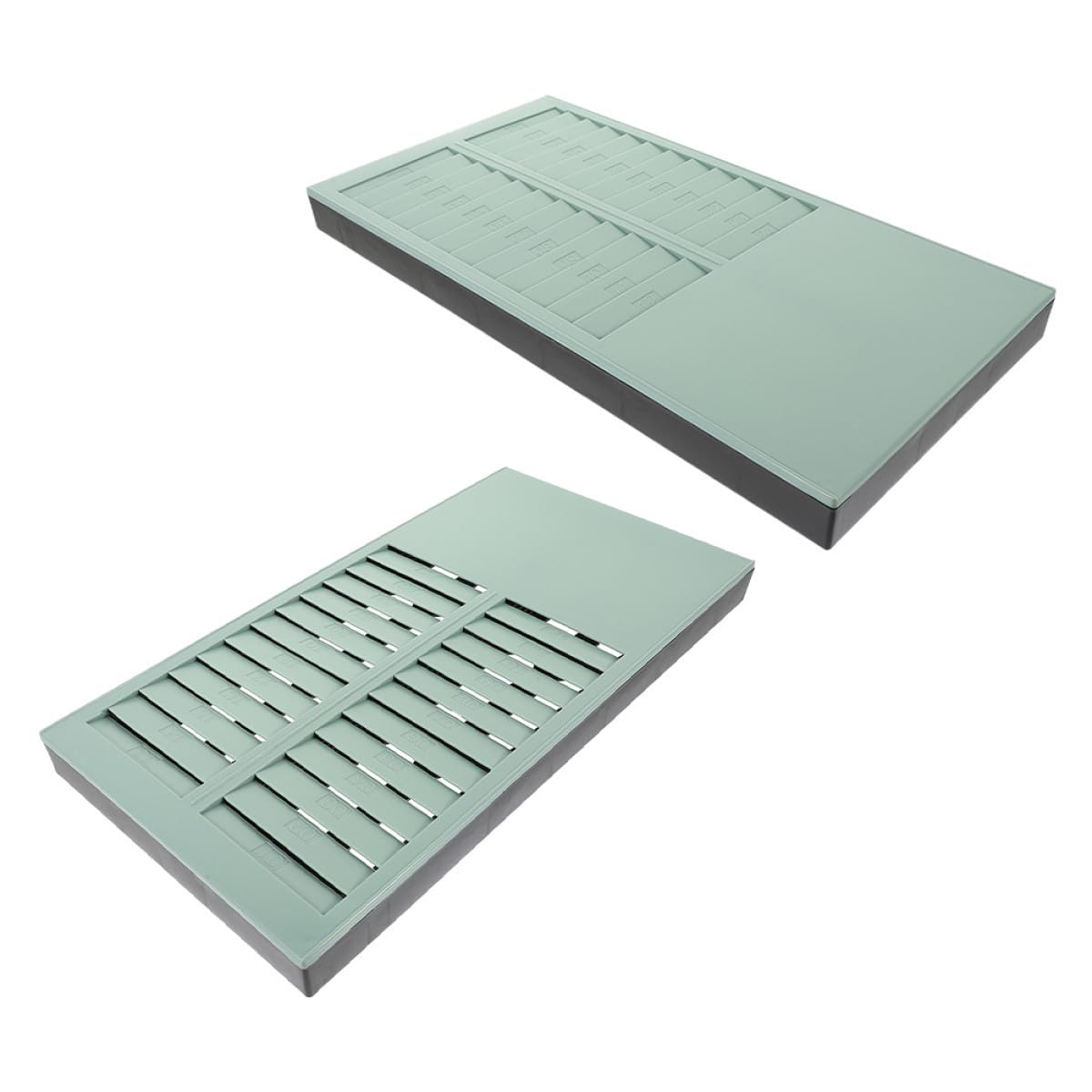 SOLUSTRE Porta Tarjetas de Pared de Plástico, 24 Ranuras, 2 Piezas, Organizador Vertical para Tarjetas de Asistencia en Oficina
