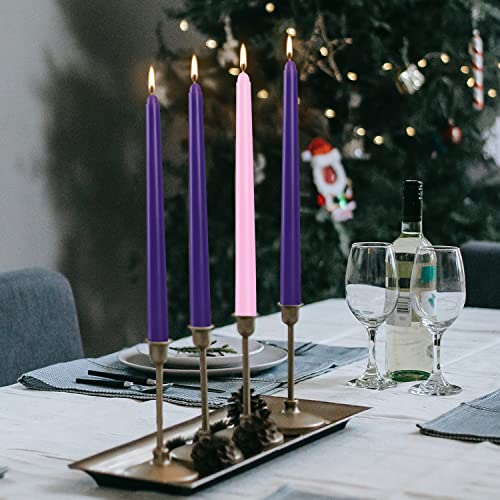 Ciphands Christmas Advent Candles Set, 12 Purple And 4 Pink Taper Candles, 10'' Unscented Candlestick For Seasonal Celebrations (Xzx211) #TOP3