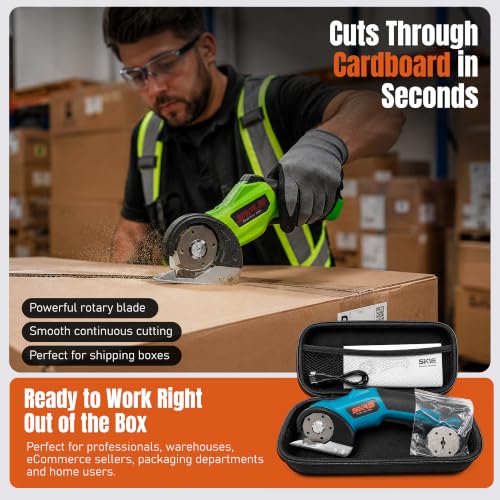 Cardboard Cutter Electric Scissor Rechargeable, 2600Mah Blue - image 4
