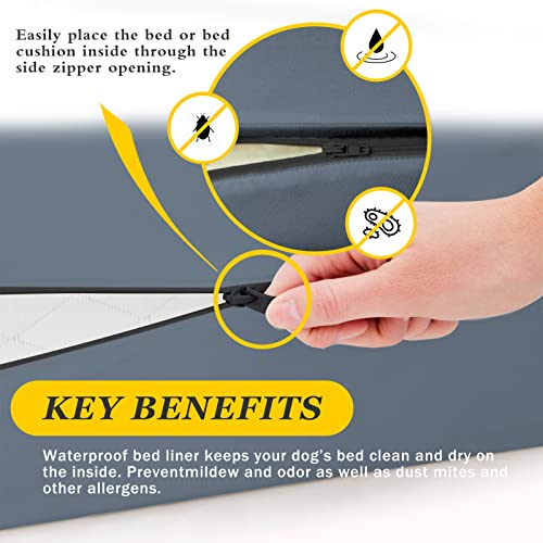 SELUGOVE Dog Bed Replacement Cover Washable for Small, Medium, Large Dogs Bed Grey Black Khaki Thicker Tear-Resistant… - Image 6