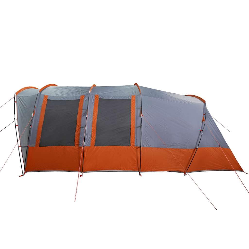Tunel Family Tent dla 8 osób, szary, wodoodporny, 430 x 314 x 183 cm, przenośny schronisko kempingowe z powłoką PU, łatwa konfiguracja na świeżym powietrzu
