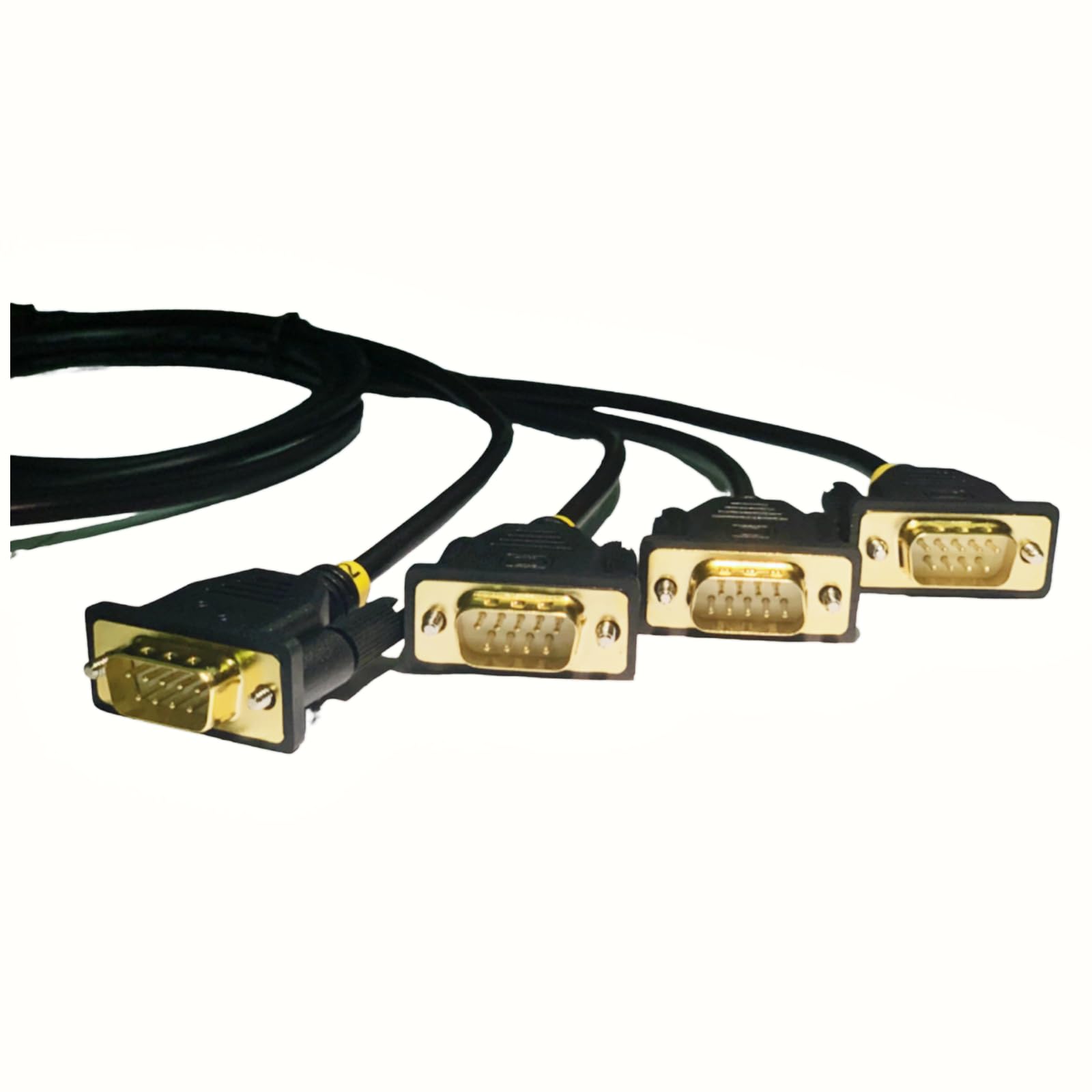 TECHTOO Adaptador USB a Serial RS232 DB9 de 4 puertos USB a Seria, cable serie de 9 pines con tornillos de mariposa (chip prolífico con tornillos de pulgar, 4 puertos)