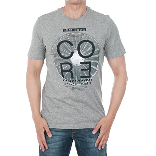 Preisvergleich Produktbild JACK & JONES Herren JCOBIARD Tee SS Crew Neck T-Shirt, Grau (Light Grey Melange Fit:Slim), X-Large