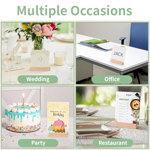 WISYOK Kartenhalter Holz, 15 Stück Tischkartenhalter, Kartenständer Holz, Postkartenhalter, Holzständer, Menükartenhalter, Fotohalter für Hochzeiten, Partys und Bankette (10 x 3 x 2cm)