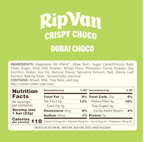 Save 38% on Rip Van Dubai Chocolate Bars - Healthy Snack 12 Pack