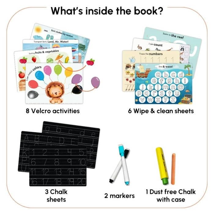 Image of Curious Cub Montessori Busy Book | Toddler Busy Binder for 2-5 Yrs | Activity Binder| Quiet Book| Educational Toys For 3 Year Old| Kids Learning Books 2-3Years| Velcro Books For 2 Yrs Old | Kids Gifts