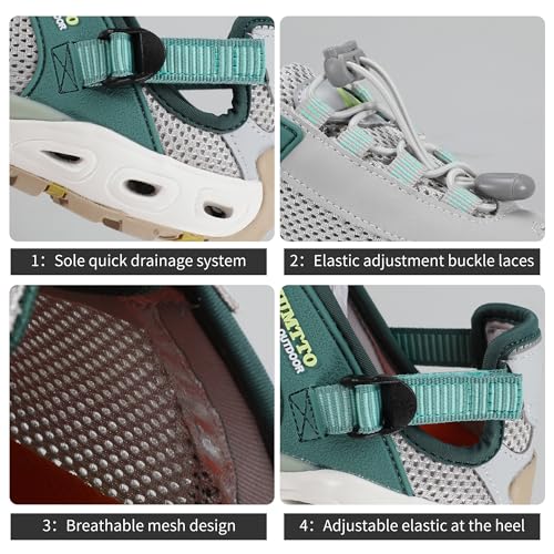 Image of HUMTTO Women's Amphibious Water Shoes - Closed Toe Hiking Sandals Summer Outdoor Water Sandal Non-Slip River Shoes Quick Drying Aqua Shoe