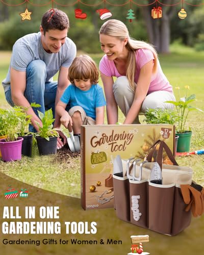Set de herramientas de jardín Leapio 12 piezas con bolsa y guantes miniatura 6