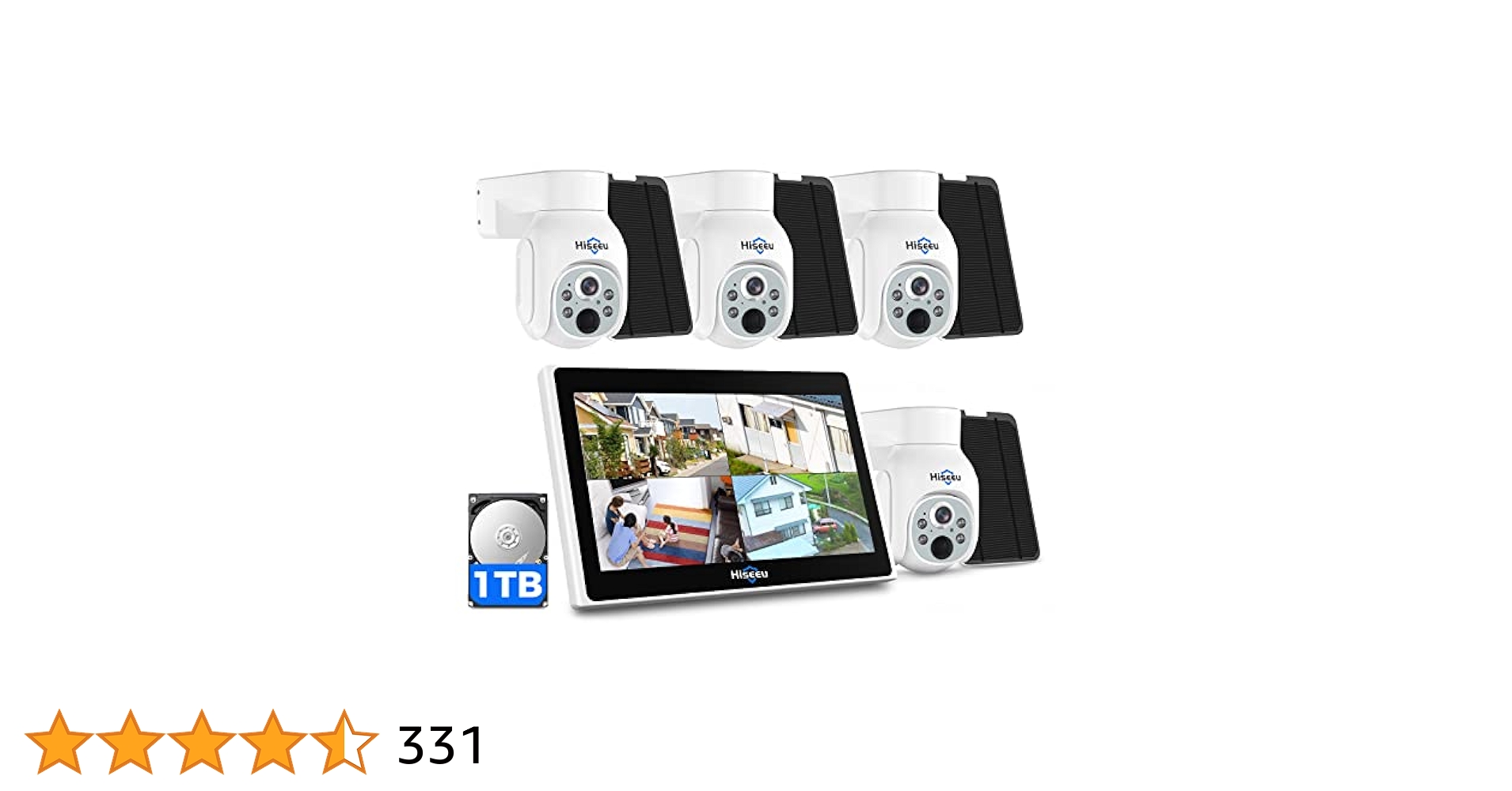 【Aランク】10インチ液晶一体1TBHDD内蔵本体ソーラー充電カメラ４台 Aランク】10インチ液晶一体型1TBHDD内蔵本体ソーラーPTZカメラ4