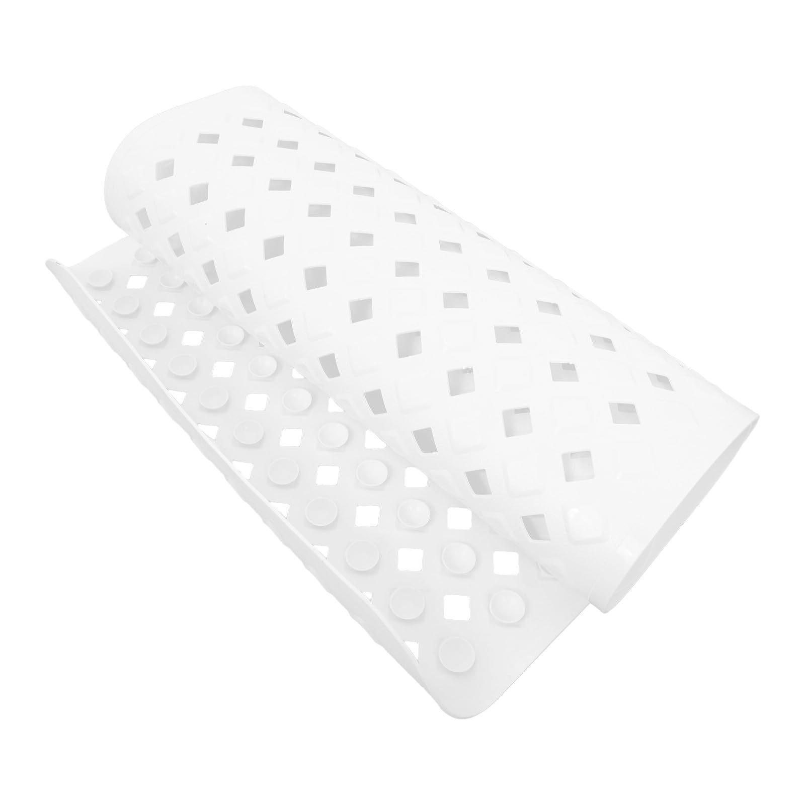 WOONEKY Alfombra de Baño Color Blanco Antideslizante Esterilla Plegable con Ventosas y Fácil de Limpiar y Moderna para Bañera de PVC para Ducha Segura