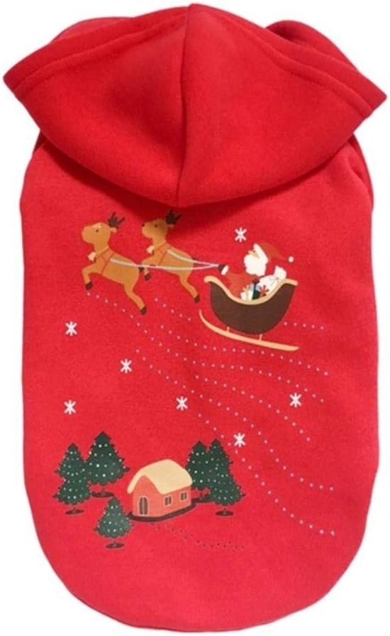 BTKNOO Mascota Perro Navidad Sudadera con Capucha Navidad Cosplay Disfraz Sudadera Perro 2 Patas Ropa de Vacaciones Traje Gorra Sudadera con Capucha Bulldog francés Gato Mascota