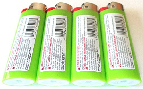 Bic Lime Green Classic Full Size Lighters New Lot Of 4 #TOP3