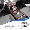 JeCar Interior Trim Kit Gear Shift Panel Headlight Switch Air Conditioning Vent Outlets Decoration Covers Compatible with Dodge Charger 2015-2024, Red Carbon Fiber Finish