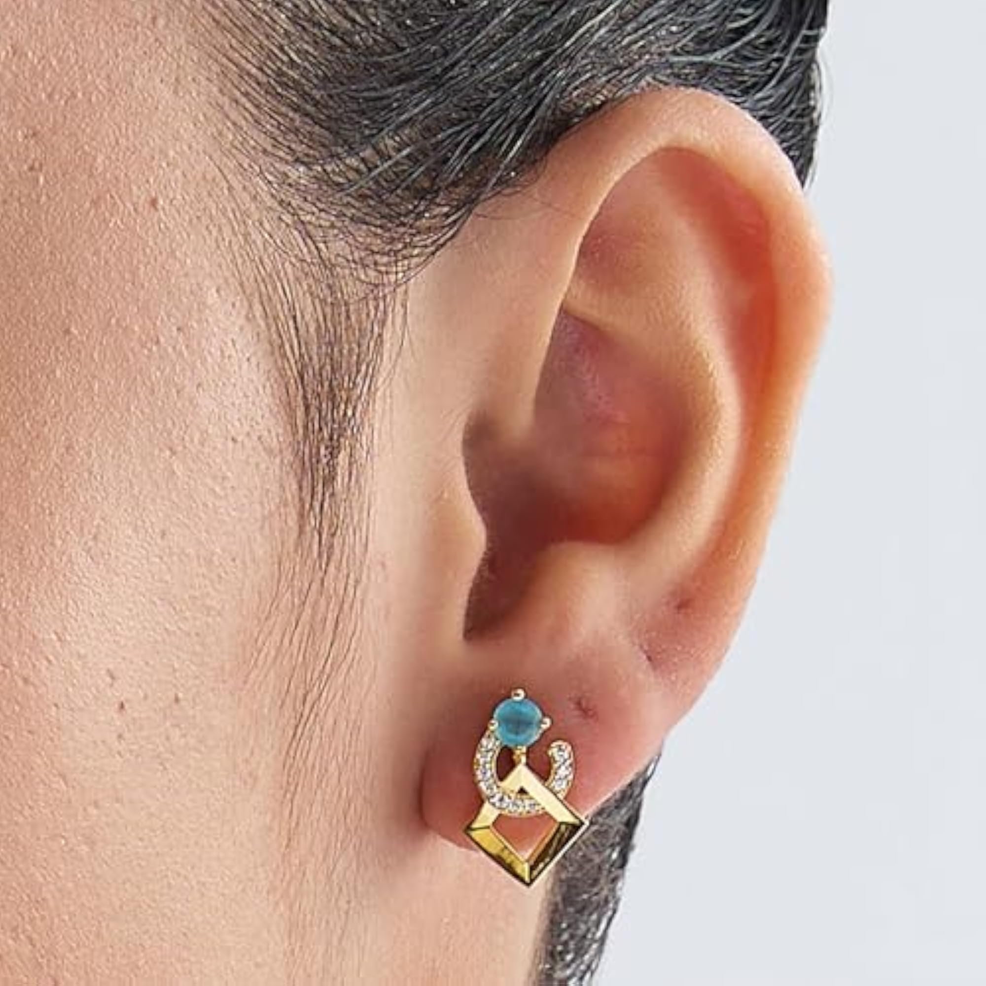 Women's 925 Sterling Silver Gold Plated Swiss Zircon Earrings
