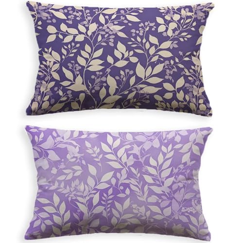 Fundas cojín sofá 40x60 cm rectangulares de terciopelo morado para salón 3