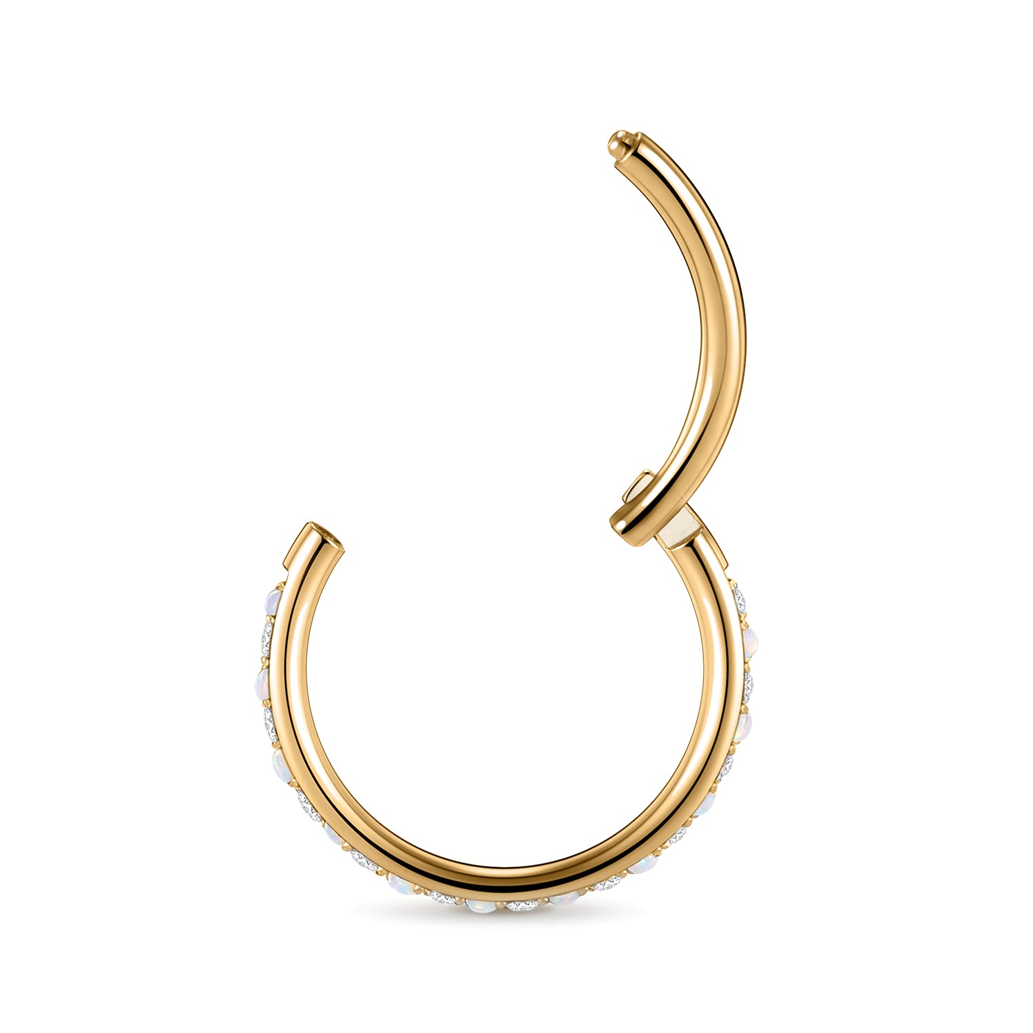 AROWRO 20G 18G 16G 14G CZ Nose Septum Rings Cartilage Conch Earring Hoop 316L Surgical Steel Conch Daith Helix Tragus Piercing Jewelry Septum Clicker for Women Men — view 6