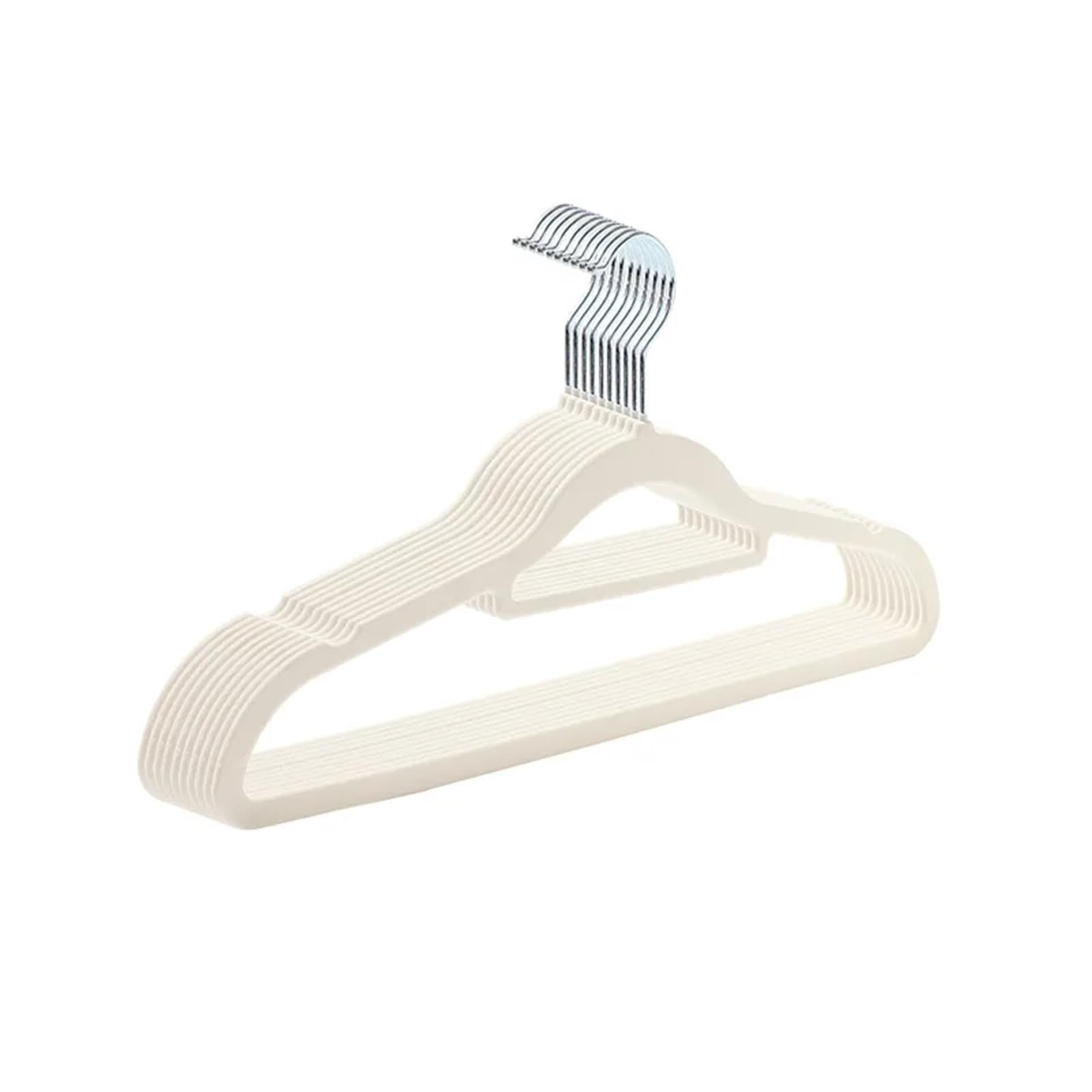 Velvet Hangers 10/20Pcs Velvet Clothes Hangers Non-Slip Flocked Felt Solid Saving Closet Space(White,20PCS)