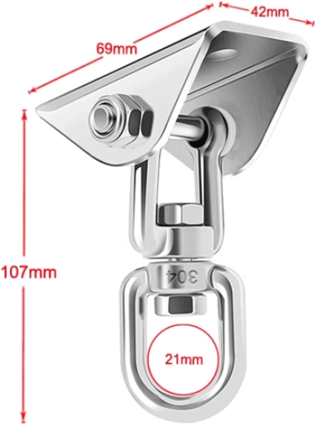 VGGBNG Hammock Hooks?Swing Hooks Heavy Duty? Swing Hook Stainless Steel 360°Swivel Swing Hooks 2 Pack Heavy Duty Swing Hangers Swing Hardware for Hammock Chair Yoga Silk