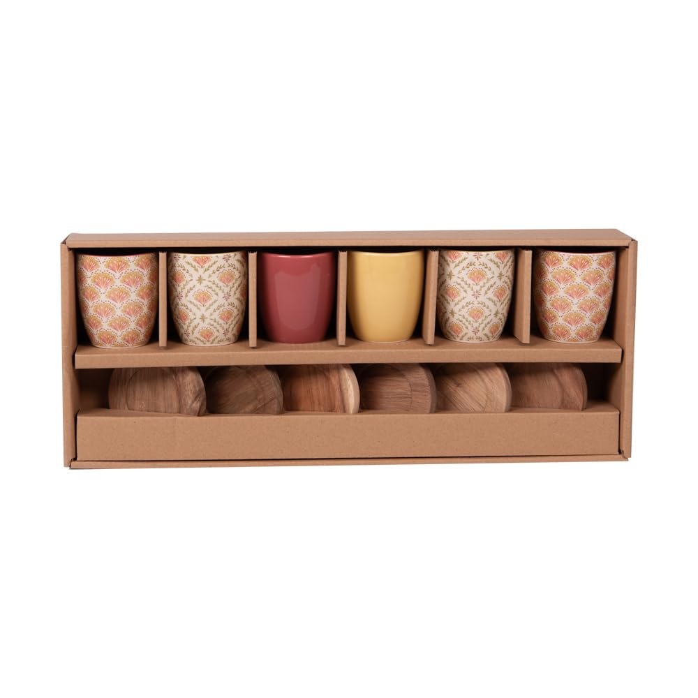 Table Passion - Coffret de 6 tasses et sous tasses Rangoli