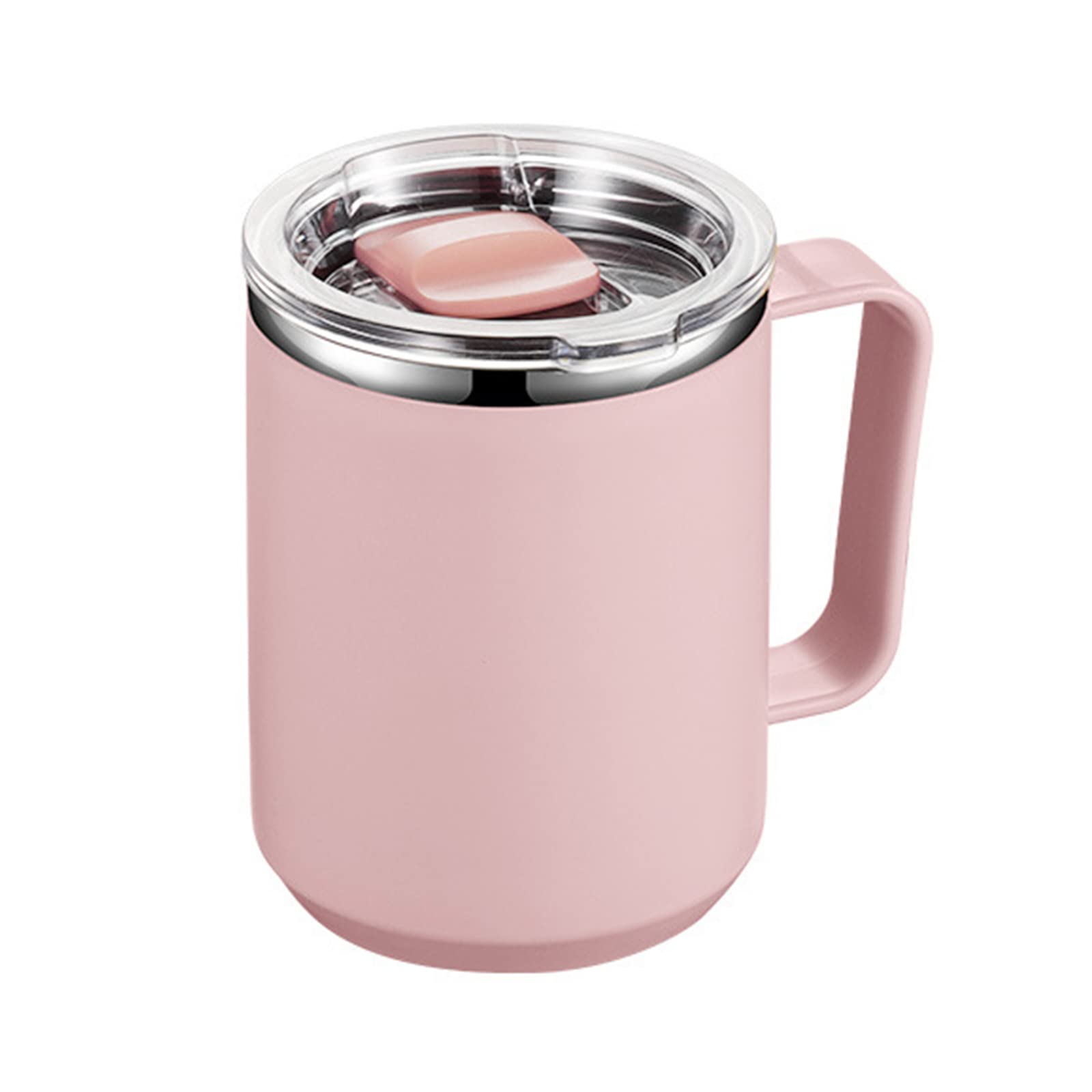 MALSSE Wall Vacuum Water Cup Stainless Steel Mug with Handle and Lid Portable Insulated Cup for Home Use Mug with Handle and Lid