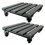 NOAMOO Square Plant Caddy with Wheels Heavy Duty Outdoor Indoor 12 Inch 2 Pack，Rolling Plant Stand