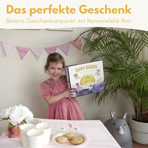 Lion’s Collection Montessori Busy Board Deutsch ab 3 Jahre – Busy Book & Activity Board für Kinder – Motorikbuch & Lernbuch – Reisespielzeug für Auto, Zug & Flugzeug