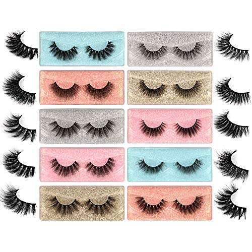 10 Styles Mixed False Eyelashes Bulk FANXITON Fluffy Volume Lashes Wholesale 3D Faux Mink Lashes with Individual Eyelash Box 10 Pack