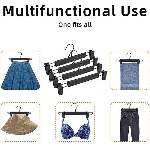 NORTHERN BROTHERS Pants Hangers, Black 20 Pack with Clips for Pants, Skirts, and Shorts - Plastic Bulk Hangers by NORTHERN BROTHERS - Image 5