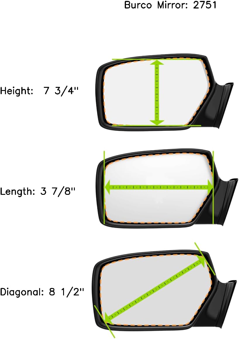 Fits 00-05 Lesabre (FWD) Left Driver Direct Fit Over Option for Models w/Auto-dimming Type