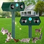 2pcs Cat Repellent,2026 NEW Solar Powered Ultrasonic Fox Deterrent with Motion Detection,Cat Scarer Waterproof,with Motion Detection,Animal Repellent Effective for Squirrels Foxes Birds Pigeons