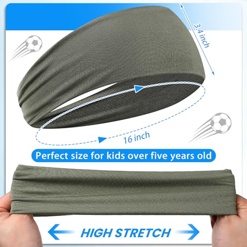 Zhanmai 8 Pieces Boys Headbands Athletic Sweatbands Kids Sports Wicking Breathable Headbands Elastic Girls Boys for Football Basketball Running Exercise2