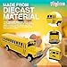 Pullback Diecast School Buses - 2 Pack - Yellow Metal Toys with Write-On Surfaces - Perfect Party Favors, Gifts, and School Memories for Little Boys and Girls - 5 Inch