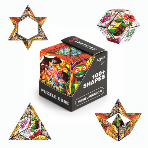 Image of Shashibo Teenage Mutant Ninja Turtles Magnetic Puzzle Cube, Fidget Toy | 100+ Possible Shapes, Stress Relief Fidget Toy For Adults & Kids, Fun Shape Shifting Puzzle Box For All Ages