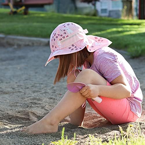 Image of icolor Kids Sun Hat UPF50+ Sun Protection Bucket Hat Toddler Summer Beach Play Hats with Neck Flap for Girl Boy Ages 3~10