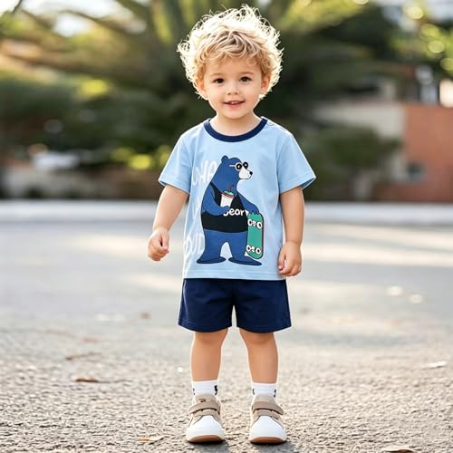 Image of Toddler Boys T-shirt and Shorts Set 4 PCs Outfit Baby Summer Clothes