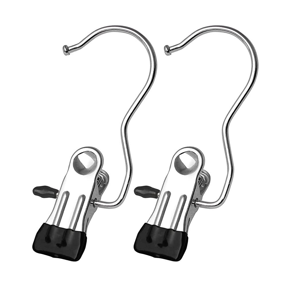 KK5 10Pcs Boot Hanger Clips| Laundry Hook Portable Heavy Duty Clothes Pin Bras Socks Bath Towel Underwear Home Travel Stainless Steel Utility Rack