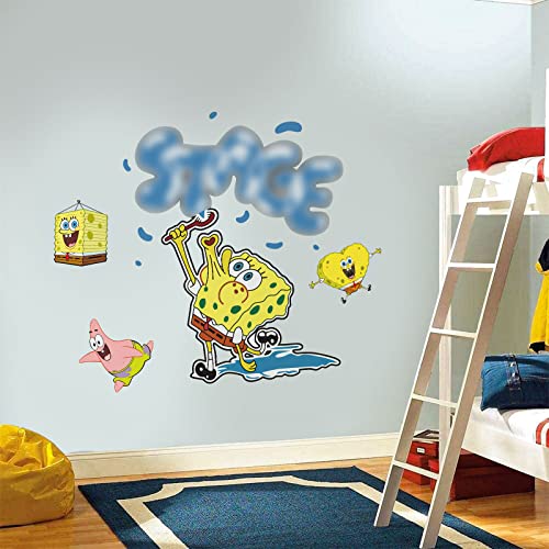Cartoon Wall Mural Sticker Removale Cute Cartoon Wall Decal For Sponge-Bob Kids Room Decor Bedroom Playroom Nursery Daycare Wall Decor #TOP1