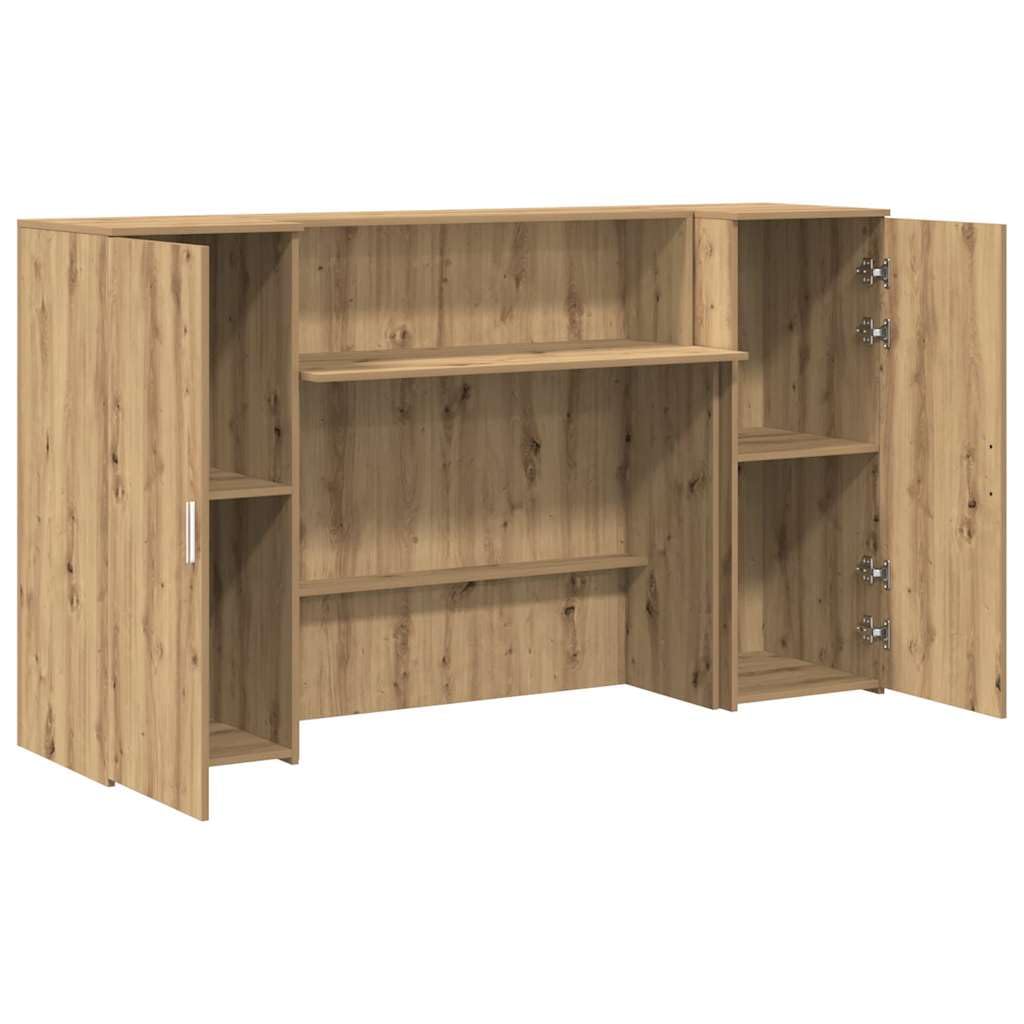 Recepcja recepcji dąb rzemieślniczy 180 x 50 x 103,5 cm z płyty wiórowej