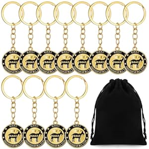 nosiny 12 pcs g. o. a. t greatest of all time keychain goat championship award keychains funny employee appreciation recognition key ring for christmas football sports team prize gifts