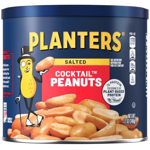 PLANTERS Salted Peanuts, Plant Based Protein Snacks, 12 Oz (1 Ct)