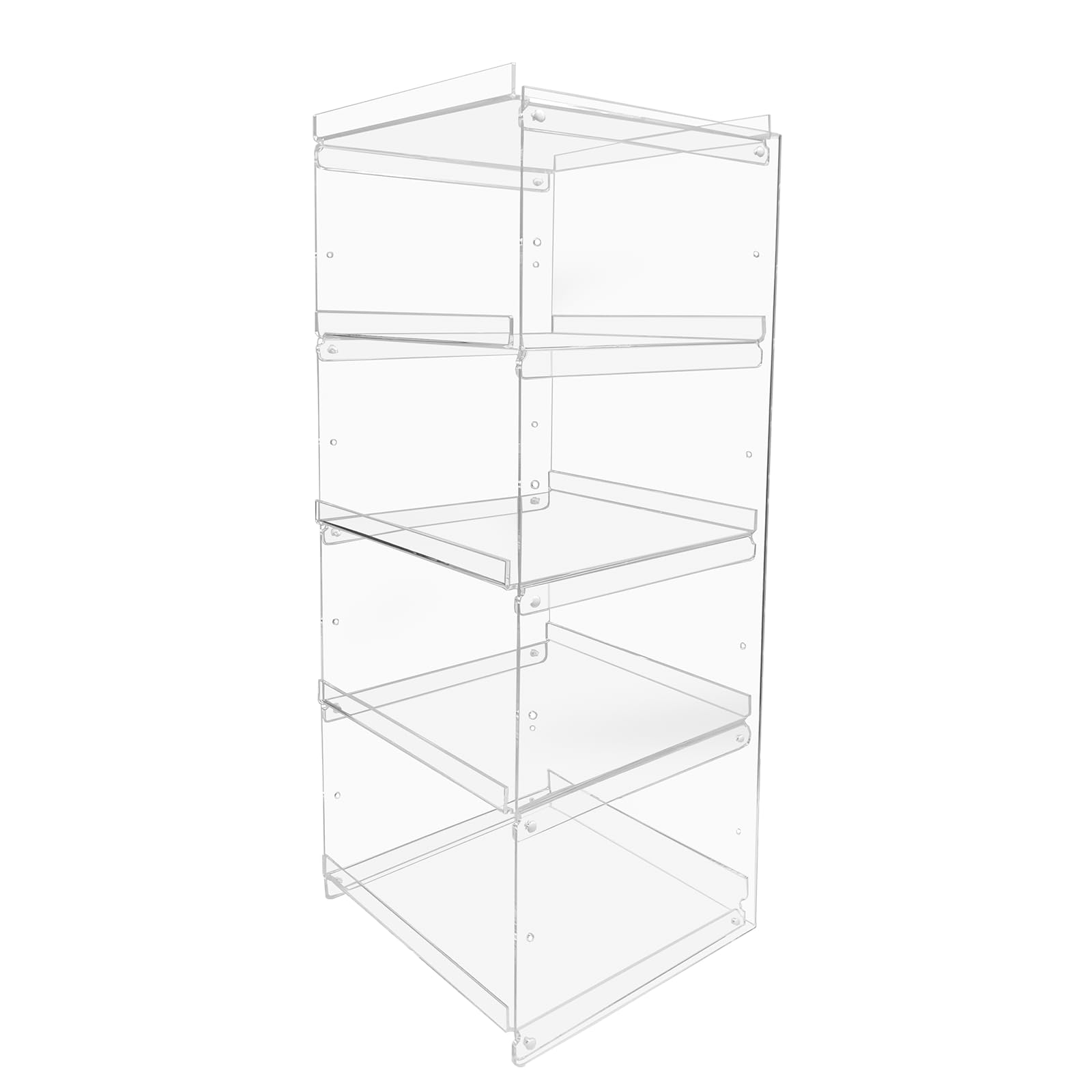Display Stands Counter Top 4 Tier Display Case for Boxed Products, Perfumes and Oils - Retail, Shop (DS90) (Stand with 4 x 10 Slot Insert Trays)